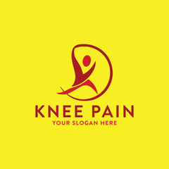 orthopedics knee pain logo design vector