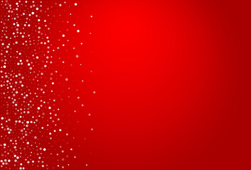 White Snowflake Vector Red Background. New Silver