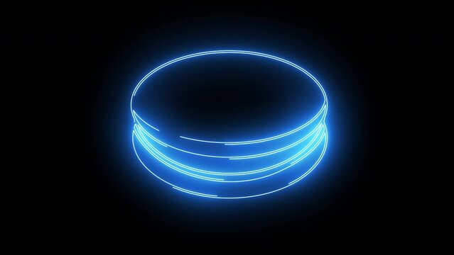 Animated dorayaki icon with neon saber effect
