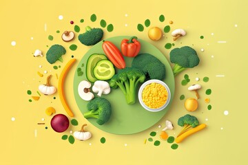 Banner image focusing on healthy cooking and fitness. Illustration