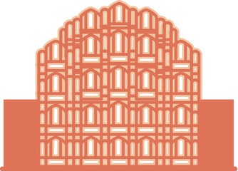Naklejka premium Historical Icon Jaipur City - Hawa Mahal