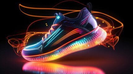 Advertising showcasing shoes and sportswear, perfect for fitness enthusiasts, runners