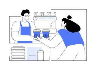 Take away coffee isolated cartoon vector illustrations.