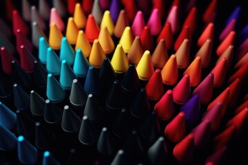 Fototapeta premium A vibrant collection of crayon sticks in various colors. Perfect for creative projects and educational materials.