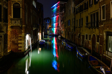 canal in venice at night