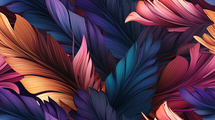 Dive into the world of tropical elegance with this exquisite seamless pattern