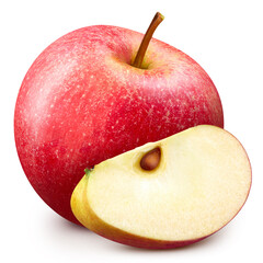 Red apple isolated on white background