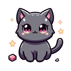 Fototapeta premium cute cartoon anime style cat