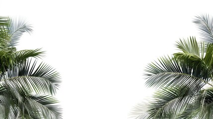 Fototapeta na wymiar palm leaves copy space on white background. AI generated image