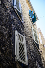 old house with window shutters in the old town of split in croatia