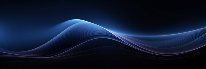 Futuristic black_and_blue_gradient_background wave of particles. Sound structural connections. Abstract background with a wave of luminous particles in blue and gold
