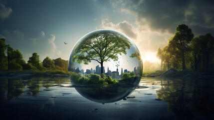 tree in a glass spere