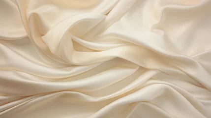 Foto op Canvas Cream silk satin. Color gradient. Golden luxury elegant abstract background. Shiny, shimmer. Curtain. Drapery. Fabric, cloth texture. Christmas, birthday, autumn, wedding © MD Media