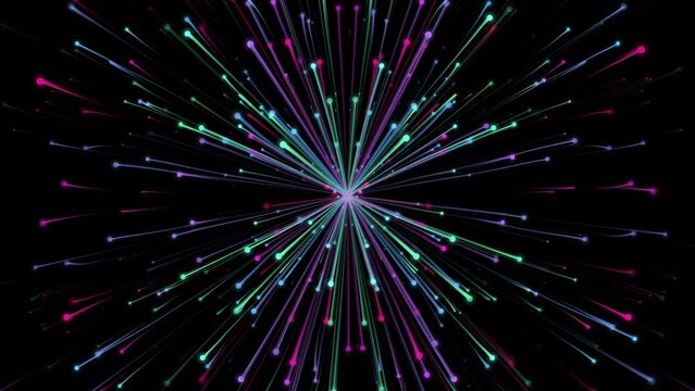 Abstract Motion Background with Waving Colorful Spheres
