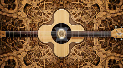 symmetrical guitar abstract background