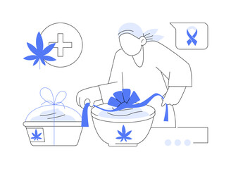 Cannabis edibles abstract concept vector illustration.