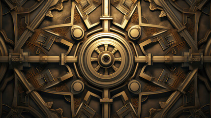 mechanical steampunk symmetrical background