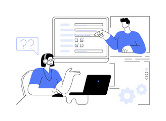 Co-browsing abstract concept vector illustration.