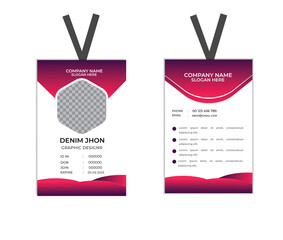 Id Card Layout with Yellow Gradient Triangle Elements