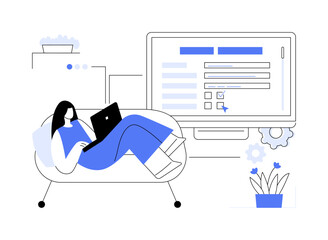 Online survey abstract concept vector illustration.