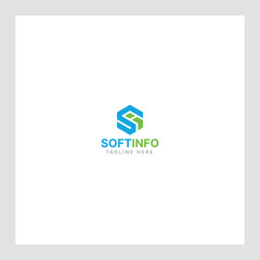 S & I-letter logo Care logo Design in the form of a Hexagons shape and a cube logo with 
Letter monogram designs for corporate identity to business logo