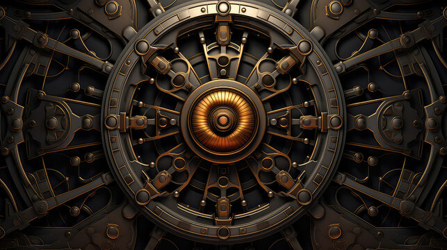 mechanical steampunk symmetrical background