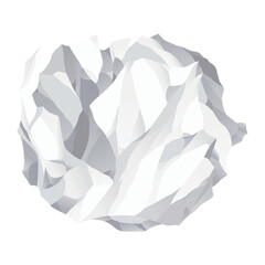 Crumpled paper ball icon. Realistic garbage, bad idea symbol, crushed piece of paper. Throw rumple grunge sheet. Mistake in document. Realistic wrinkled page