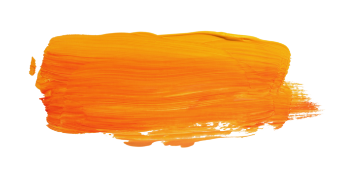 PNG Art oil and acrylic smear blot painting elements. Abstract yellow; orange color hand drawn stain brushstroke texture on transparent background.