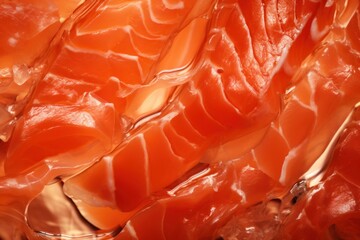 Sliced salmon fillets close up
