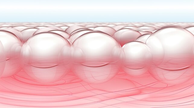 Abstract skin anatomy. Skin cells. Pink cosmetic illustration. 3d image