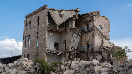 Civil war damage in Aleppo, Syria