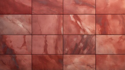 Pattern of Marble Tiles in red Colors. Top View