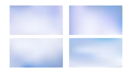 Fototapeta premium Set of abstract winter backgrounds. Vector design templates of trendy soft color style