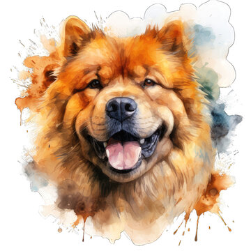 recommend clip art: Cute Chow Chow Dog Watercolor Png Graphic