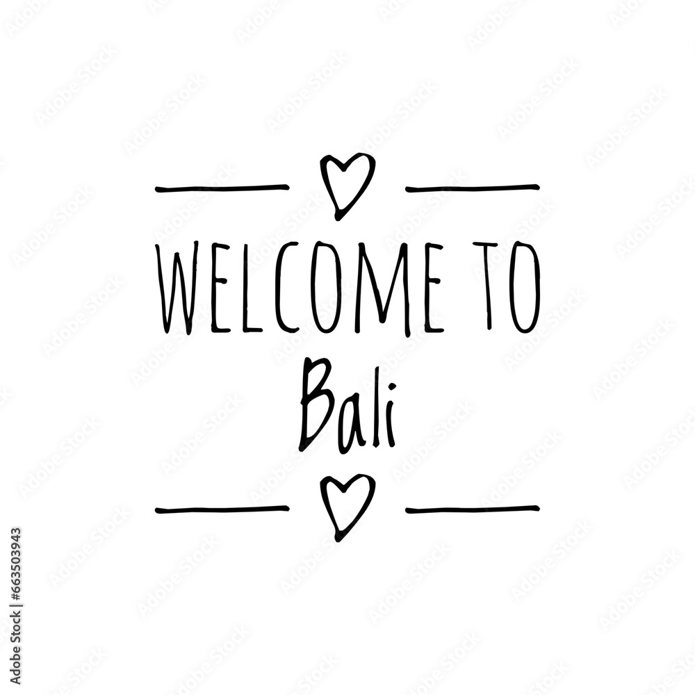 Poster ''Welcome to Bali'' Travel Sign Design