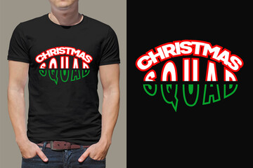 Fototapeta na wymiar Typography new style black t shirt design for Merry Christmas