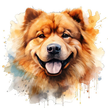 recommend clip art: Cute Chow Chow Dog Watercolor Png Graphic