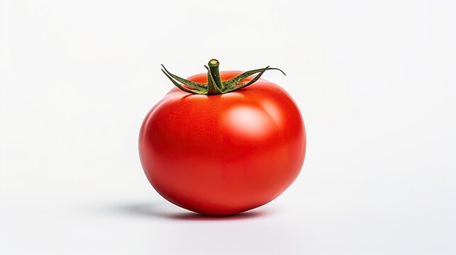 Fresh tomatoes isolated white background. AI generated image