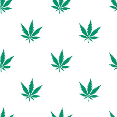 Weed seamless pattern Marijuana isolated cannabis leaf background wallpaper