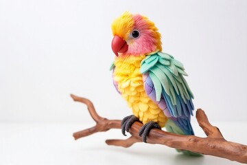 toy parrot on a branch