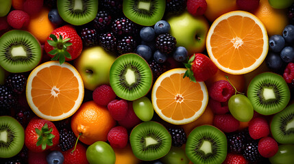 beautifully decorated fruit in front of a black surface
