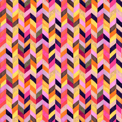 Abstract watercolor chevron seamless pattern. Water color stripes background.