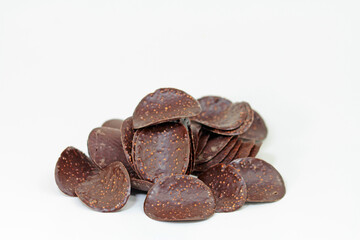 chocolate chips isolated on white