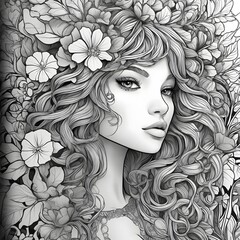 Coloring Pages Drawing Coloring Book Illustration AI Generative