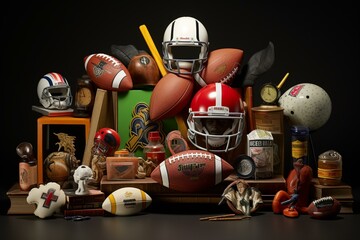 Improve sports memorabilia collection with realistic 3D items. Generative AI - obrazy, fototapety, plakaty