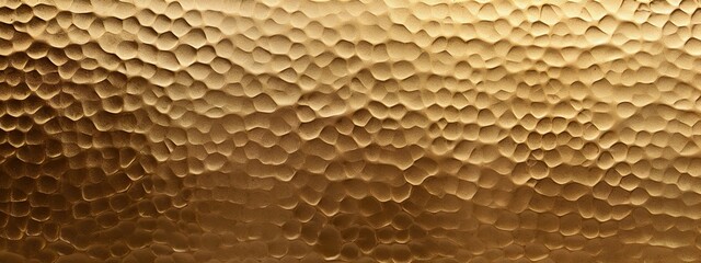 Hammered Golden Brass Texture Web Background Banner, Luxurious Metallic Surface for Elegant Design and Modern Opulence