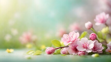 Obraz premium Realistic Blurred Spring Background Spring Flower Background Flower Illustration Blossom Flower Background AI Generative