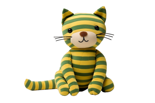 Stuffed cat isolated on white background