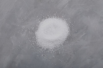 Pile of Sodium percarbonate powder. As an oxidizing agent, sodium percarbonate is an ingredient in number of home and laundry cleaning products, including non-chlorine bleach products. - obrazy, fototapety, plakaty