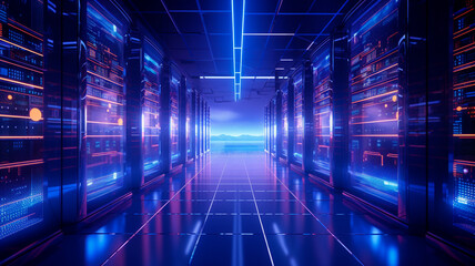 data center with servers